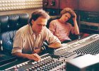 Klaus Winkler (left) from MultiMedia Studios and René Kius mixing the drum tracks of &#34;The Key Of Life&#34;